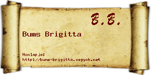 Bums Brigitta névjegykártya
